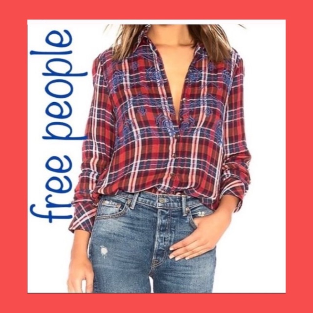 Free People Magical Plaid Flannel Shirt
